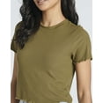 thumbnail image 3 of Real Essentials 4 Pack:Women's Lettuce Trim Ribbed Knit Short Sleeve Crop Tops Shirts Casual Summer Going Out T-Shirts, 3 of 6