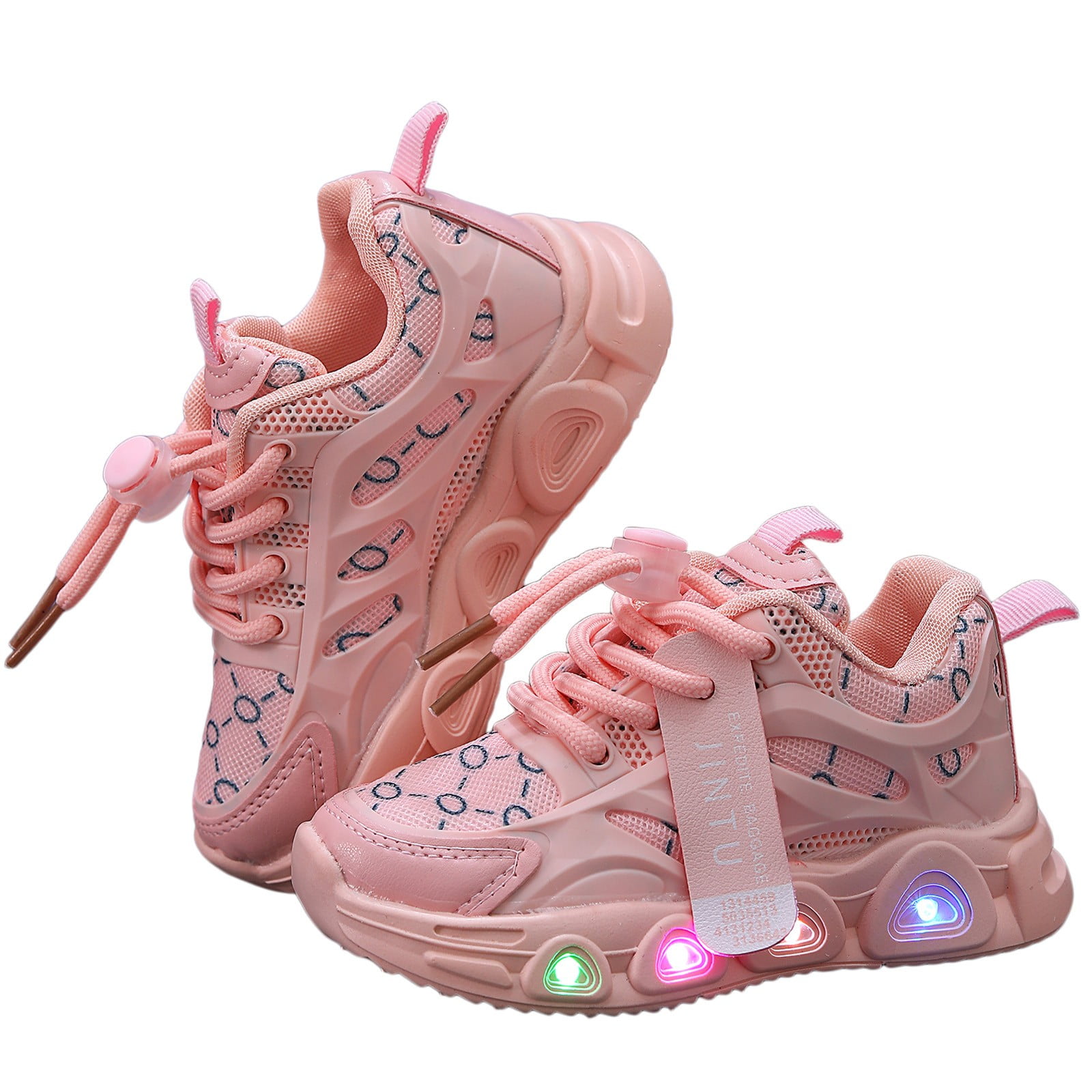 Sneakers Big Kids Clearance LED Light Up Shoes For Girls Toddler Walking Shoes Girls Kids Children Baby Casual Shoes Pink 2.5 3 Years