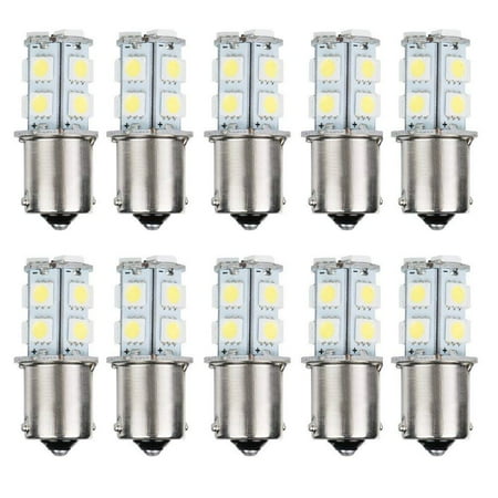 AUTOSAVER88 10pcs 1156 Super Bright White LED Bulbs for Replacement of Turn Signal Light Car Back up Parking Tail Light BA15S 13-SMD 5050 6500K 12V 1129 1141 1159 (Best Led Tail Light Bulbs)