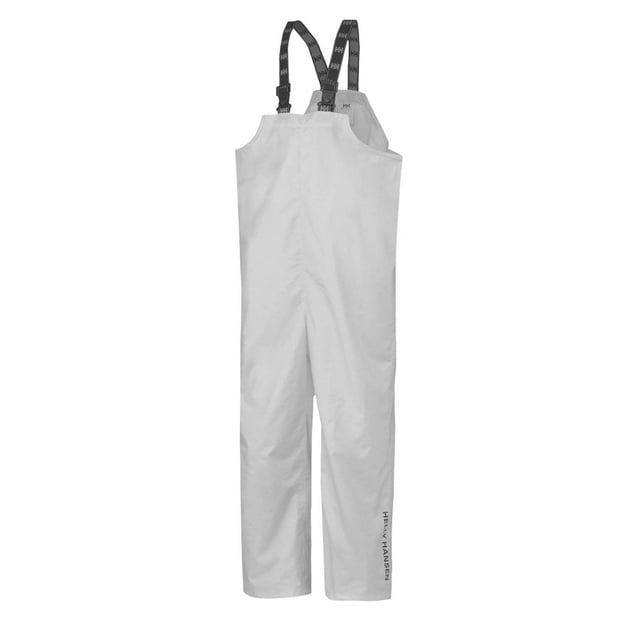 Helly-Hansen Salopette de Travail Imperméable pour Hommes en Polyester Enduit de PVC avec Bretelles Ajustables, Blanc - Très Grand