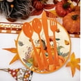 thumbnail image 6 of 20-Pack 9x9in Square Disposable Paper Plates - Pumpkin Maple Leaf Design, Food Safe Premium Paper Fall Colors Thanksgiving Party Supplies Multicolor, 6 of 6