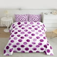 thumbnail image 2 of Manfei Circle Ciecular Pattern Bedding Comforter Set,Ink Polka Dot Twin Comforter Sets,White Purple Bedding Set For Teens,Ultra Soft Home Decor Reversible,2 Pieces, 2 of 8