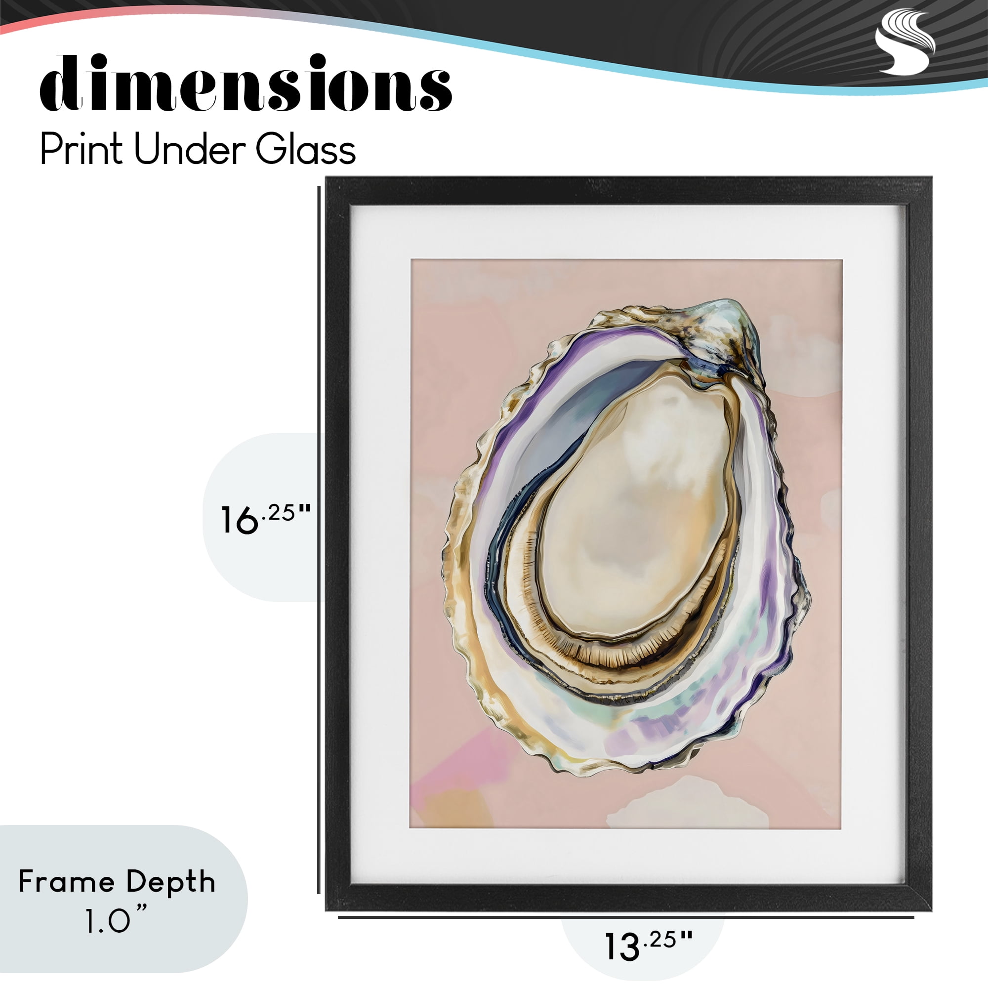 Stupell Industries Pink Oyster Shell Elegance Black Framed Print Under Glass, design by The Prints Vibe
