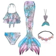 thumbnail image 1 of 5 unids/set niñas cola de sirena traje de baño niños sirena Ariel Cosplay disfraz fantasía playa Bikini Stcyv, 1 of 4