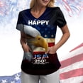 thumbnail image 2 of UngA Womens 250th Anniversary Patriotic July 4th T-Shirt USA 1776-2026 V-Neck Tshirt Women (Black,XXL), 2 of 6