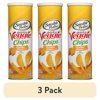 (3 pack) Sensible Portions Garden Veggie Snack Cheddar Cheese Potato Chips, 5 oz, Cardboard Canister