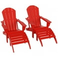 thumbnail image 5 of Polytrends  Laguna Hdpe All Weather Outdoor Patio Foldable Adirondack Chairs With Ottomans (5-Piece Set) Red, 5 of 5