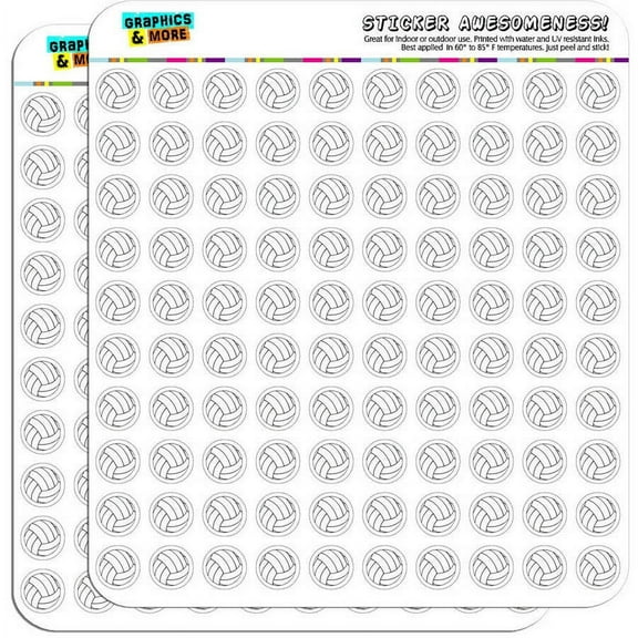 Cartoon Volleyball 200 1/2" (0.5") Planner Calendar Scrapbooking Crafting Stickers
