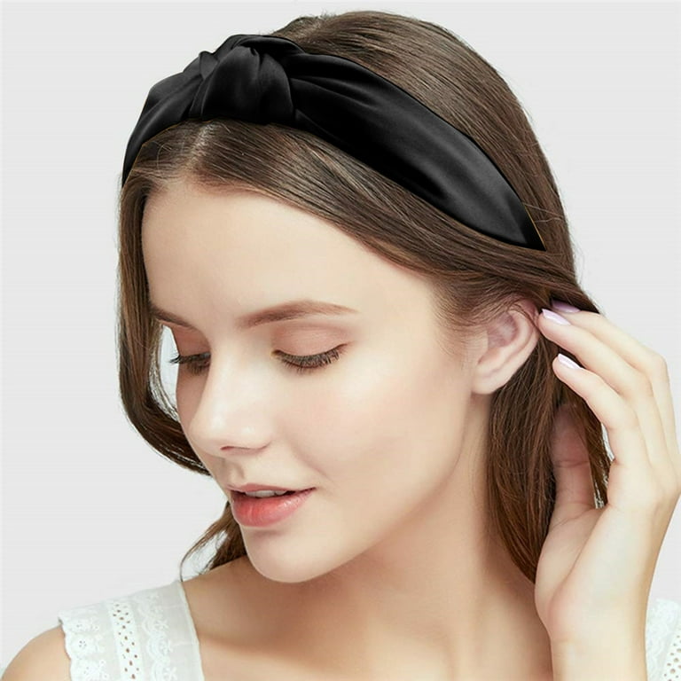 Solid Color Satin Knot Headband For Women