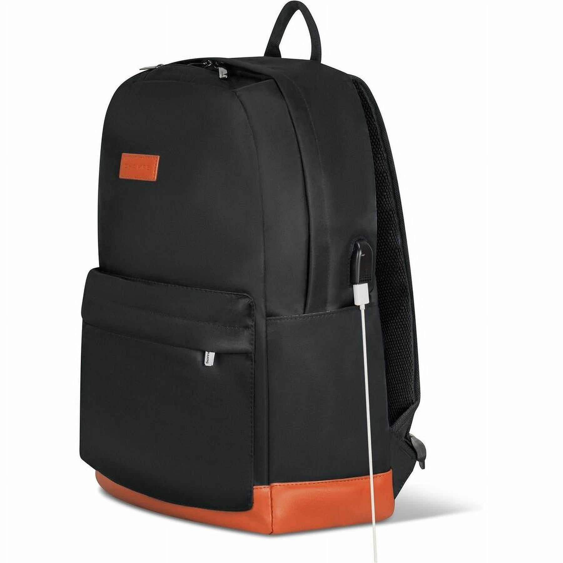 Champs Vintage Carrying Case (Backpack) for 11" to 15.6" Water Bottle, Notebook, Tablet, Glasses, Earphone, Travel, Black