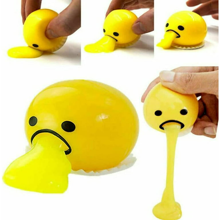 Funny Stress Ball Toy, Vomiting Sucking Lazy Egg Yolk, Cute  Yellow Slime Ball, Prank Toy Gag Gifts, Stress Relief Fidget Toys (4Pcs) :  Toys & Games