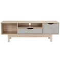 thumbnail image 4 of Flash Furniture St. Regis Collection TV Stand in Oak Wood Grain Finish with Gray Drawers, 4 of 4