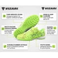 thumbnail image 3 of Vizari Zodiac Youth Turf Soccer Cleats for Boys & Girls Hook & Loop | Turf Shoes Green Size-4.5, 3 of 6