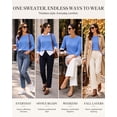 thumbnail image 6 of QUALFORT Women's 100% Cotton Cable Knit Sweater, Crew Neck Lightweight Pullover Sweater for Women, Long Sleeve Knit Top, Blue XL, 6 of 7