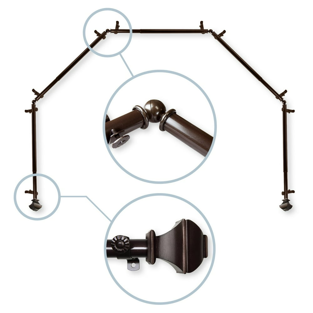 Rod Desyne Marion 5 Sided Bay Window Curtain Rod