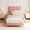 Pink, variant on GAOMON Boucle Twin XL Bed Frame with Wave Headboard - Upholstered Platform Bed, Wood Slat Support, No Box Spring Needed, Easy Assembly, Grey