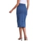 thumbnail image 3 of Falda de mezclilla maxi Allegra K para mujer con abertura frontal, cremallera, cintura alta, falda ajustada de mezclilla XS, azul mezclilla, 3 of 6