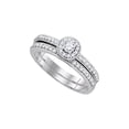 thumbnail image 1 of FB Jewels 10kt White Gold Round Diamond Bridal Wedding Ring Band Set 1/2 Cttw Size 7, 1 of 1