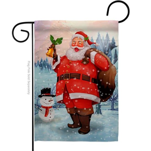 Ornament Collection G192281-BO 13 x 18.5 in. Joyful Santa Garden Flag with Winter Christmas Double-Sided Decorative Vertical Flags House Decoration Banner Yard Gift