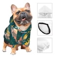 thumbnail image 3 of Goofa Hawaiian Style Pattern Small Dog Sweater Hoodies Pet Grey Hooded Soft Fleece Sweatshirts with Pocket Fall Winter Puppy Cat Sweaters Warm Clothes-Large, 3 of 8