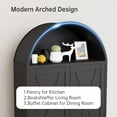 thumbnail image 5 of 73" Metal Tall Arched Kitchen Pantry Cabinet,Arched Bookshelf China/Curio Cabinet Farmhouse Kitchen Storage Cabinets with 2 Doors&4 Adjustable Shelves,Glass Door for Dining Room, 5 of 7