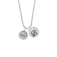thumbnail image 2 of Delight Jewelry Silvertone Hope - Round Seal Silvertone Script Initial Disc - B - Charm Necklace, 20"+3", 2 of 4