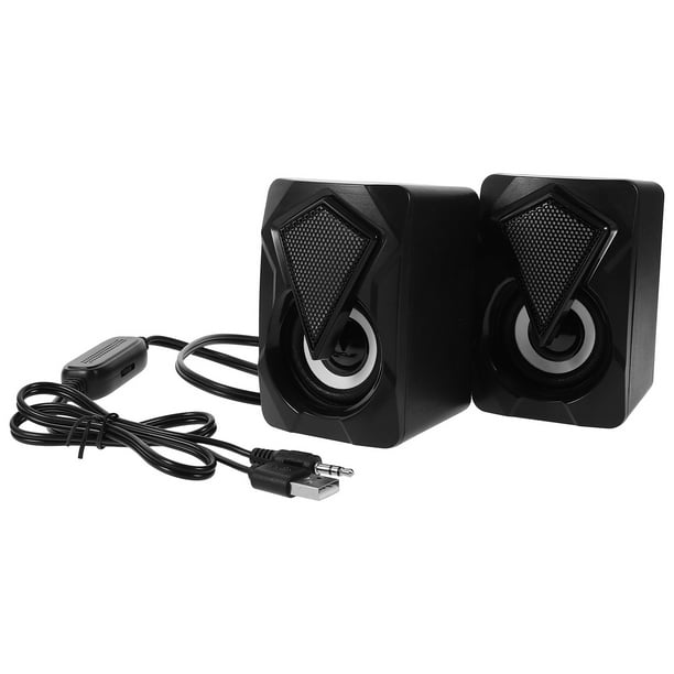 2 PCS LED Altavoz 2 canales Mini portátil Computadora de escritorio Altavoz externo