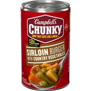 Campbells Chunky Sirloin Burger Vegetable Beef Soup, 18.8 oz Can