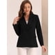 thumbnail image 3 of Disfraz de navidad Allegra K Mujer Chaqueta Formal Doble Botonadura Negro Sólido XS, 3 of 6