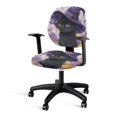 thumbnail image 3 of Psesaysky Non-Slip Computer Chair Cover for Armchair, 2 Pcs Office Chair Covers Polyester Fabric Desk Rotating Chair Slipcovers Halloween Black Cat, 3 of 8
