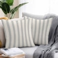 thumbnail image 2 of Throw Pillow Covers 26x26 Inch Set of 2, Blue Striped Waterproof Outdoor Pillow Covers, Modern Farmhouse Stripes Rustic Decorative Cushion Pillowcases for Couch, Sofa, Bed, Garden, Patio, 2 of 9