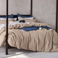 thumbnail image 3 of U by Bedsure Cotton Duvet Cover Queen - 100% Cotton Waffle Weave Khaki Duvet Cover, Soft and Breathable Queen Tan Duvet Cover Set for All Season (Queen, 90"x90"), 3 of 6