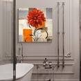 thumbnail image 5 of Canvas Wall Art Bathroom, Kitchen, Bedroom, Living Room, Abstract Theme Red Watercolor Dahila Framed Picture Prints Wall Decor, 16" x 16", 5 of 6