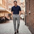 thumbnail image 2 of HBDesign Mens Plaid Dress Pants Quick Dry Breathable Summer Business Casual Versatile Work Trousers, 2 of 7