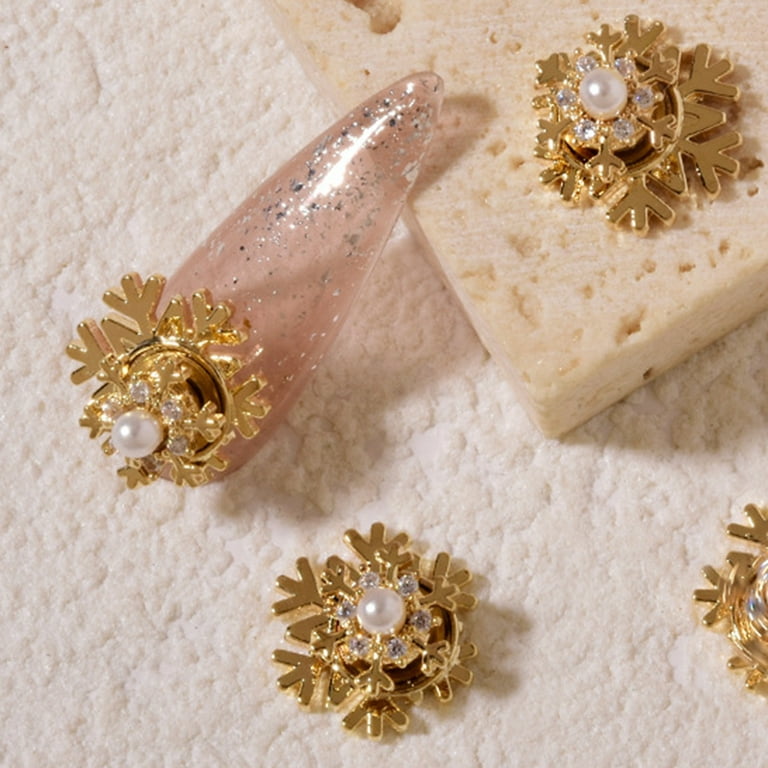 Zircon Nail Jewelry]Pearl Snowflake - BONNIEBEENAIL