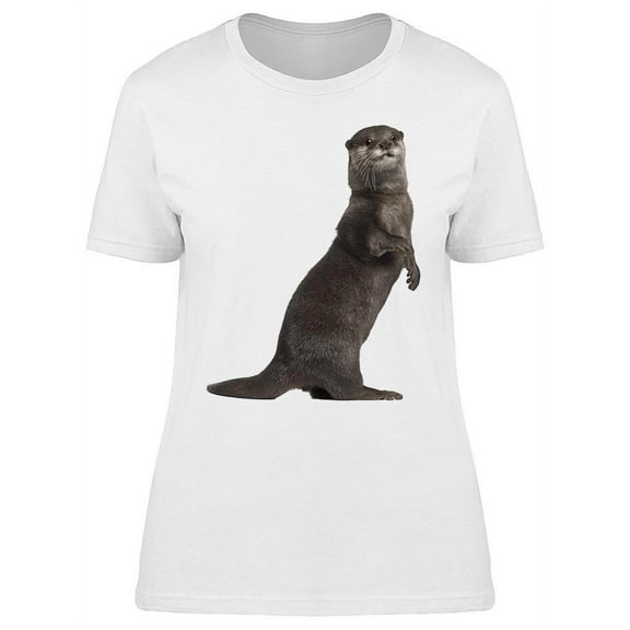 Cute Otter Looking At You  T-Shirt Women -Image by Shutterstock, Female XX-Large