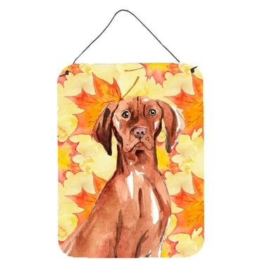 Fall Leaves Vizsla Wall or Door Hanging Prints