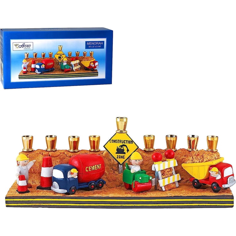 Aviv Judaica Construction-Themed Children's Menorah photo 3