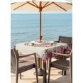 thumbnail image 3 of Outdoor Tablecloths with Umbrella Hole & Zipper, Pink Roses 54x54 Inch Square Tablecloths, Spring Horseshoes Floral Leaves Rustic Waterproof Table Cloth, Patio/Pool/Picnic Table Covers, 3 of 8