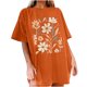 thumbnail image 1 of Faldas Cortas para Mujeres, Impresión de Flores Casual Oversized Camiseta de Manga Corta Top Hecho de 95% Poliéster 5% Spandex para Primavera Verano, Falda Corta de Verano, 1 of 7