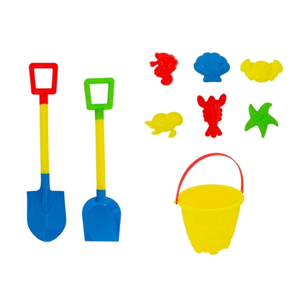 Set Juguetes de Playa Cubeta, Palas y Moldes para Niños 9 Pzs