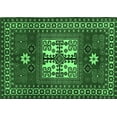 thumbnail image 1 of Ahgly Company Indoor Rectangle Geometric Emerald Green Traditional Area Rugs, 4' x 6', 1 of 4