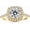 Yellow, variant on 2CT Halo Moissanite Engagement Ring for Women, Cushion Shaped Half Eternal 925 Sterling Silver Plated White Gold, Promise Rings for Birthday Valentines Day Anniversary Christmas Size 11