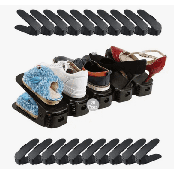 Zapatera Xtellar Organizador De Zapatos Ligero 20 Piezas Color Negro