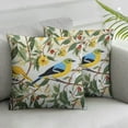 thumbnail image 2 of YANMS Pillowcases Thread Pillow Cases Standard Decorative Green Leaves Birds Print Pillow Cover Set of 2 White, 2 of 6