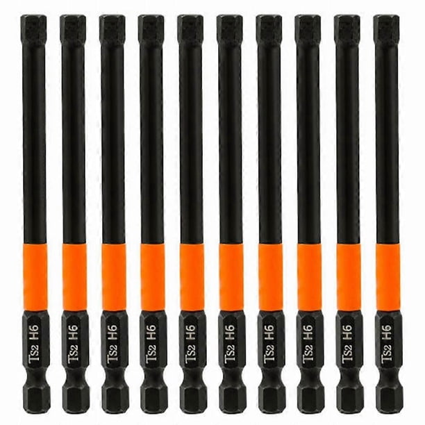 10PCS Hex Screwdriver Bit Set 100mm H6 TS2 Steel Magnetic Drill Bit for Electric Drill Screwdrivers