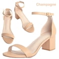 thumbnail image 1 of Sandalias Tacón Grueso Con Correa Al Tobillo para Viajes Aire Libre (Champagne 41), 1 of 9