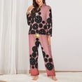 thumbnail image 2 of Fuzoiu Happy New Year3 Print Women's Long-Sleeved Pajama,Lounge Button Down Nightwear,Womens Notch Collar Pajama Set-Medium, 2 of 7