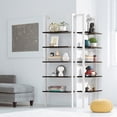 thumbnail image 4 of Gymax 2PCS 5-Tier Ladder Shelf Wood Wall Mounted Display Bookshelf Metal Frame White & Brown, 4 of 10