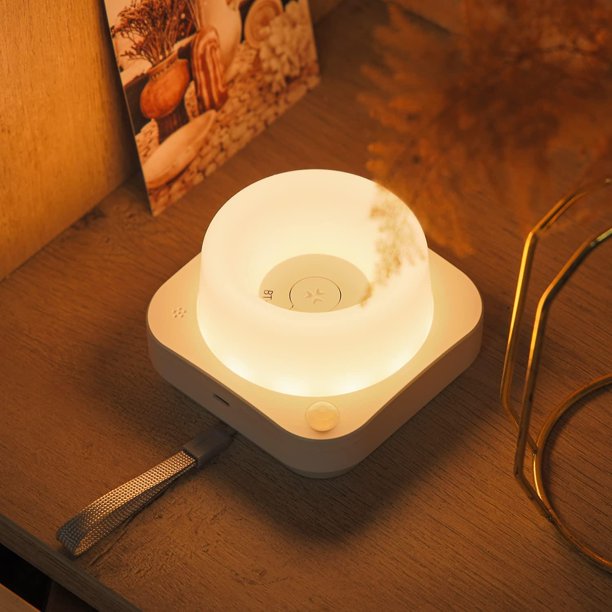 Luz de noche LED para niños, lámpara de luz nocturna con detección de movimiento, luz de lactancia materna para bebés, lámpara de noche regulable, control de aplicación Smart Rgb regulmable Atmos Feliz Sencillez
